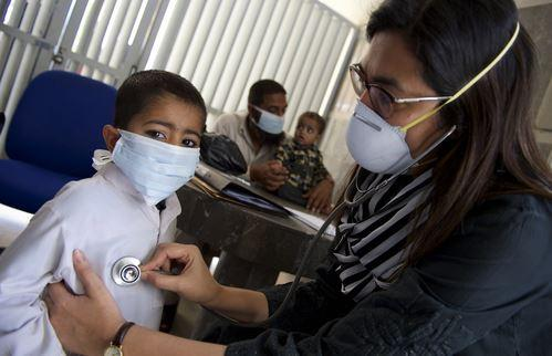 Child receiving treatment for tuberculosis