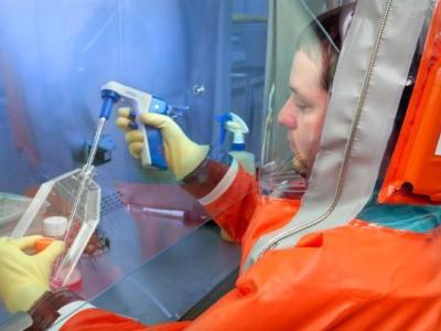 BSL-4 lab worker